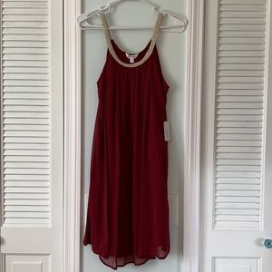 Wine/plum colored high neck dress